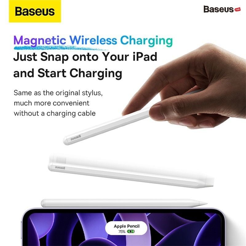 Bút Cảm Ứng Baseus Pencil 2 Smooth Writing Wireless Charging Stylus Dùng Cho iPad (Magnetic Palm rejection 4D)