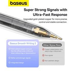 Bút Cảm Ứng Baseus Smooth Writing 2 Series Wireless Charging Stylus, Moon White (Active version with active pen tip)