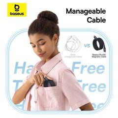 Cáp Sạc Nhanh Nam Châm Chống Rối Baseus PicoGo Magnetic Liquid Silicone C to C 240W (480Mbps)