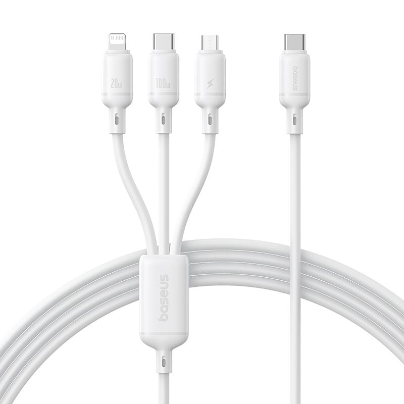 Cáp Sạc Nhiều Đầu Đa Năng Baseus Silky One-for-Three C to M+L+C 100W (1.5m, 480Mbps)