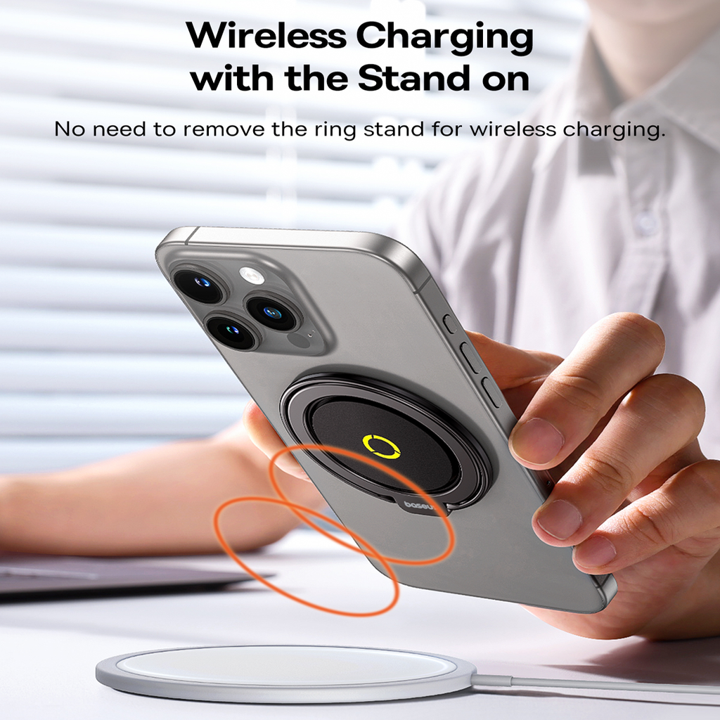 Giá đỡ nam châm Baseus MagPro 2 – Gập 180°, xoay 360°, hút 10N, đỡ chắc chắn, vòng kim loại tiện dụng