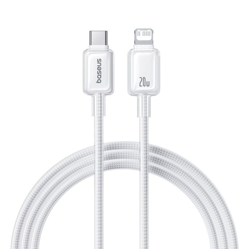 Cáp Sạc Nhanh C to Lightning Baseus Crystal-Clear 20W (480Mbps, Dual-Layer Protection)