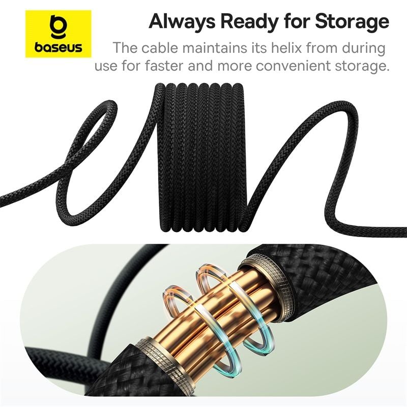 Cáp Sạc Nhanh Dây Nam Châm Chống Rối Baseus Tungsten Gold Magnetic USB to Type-C 100W (1m, 480Mbps)