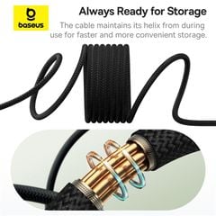 Cáp Sạc Nhanh Dây Nam Châm Chống Rối Baseus Tungsten Gold Magnetic USB to Type-C 100W (1m, 480Mbps)