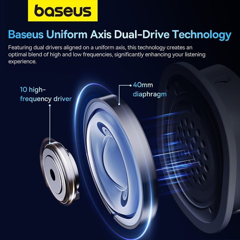 Tai nghe không dây Baseus AeQur GH02 – Gaming, Driver 40mm, 2.4G/Wireless/Cable, LED RGB, âm thanh sống động, đeo êm