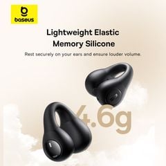 Tai nghe Bluetooth Baseus Bass 15 Clip – OWS, v5.4, 8H, mic kép ENC, âm trầm mạnh, open-ear, kèm cáp Type-C