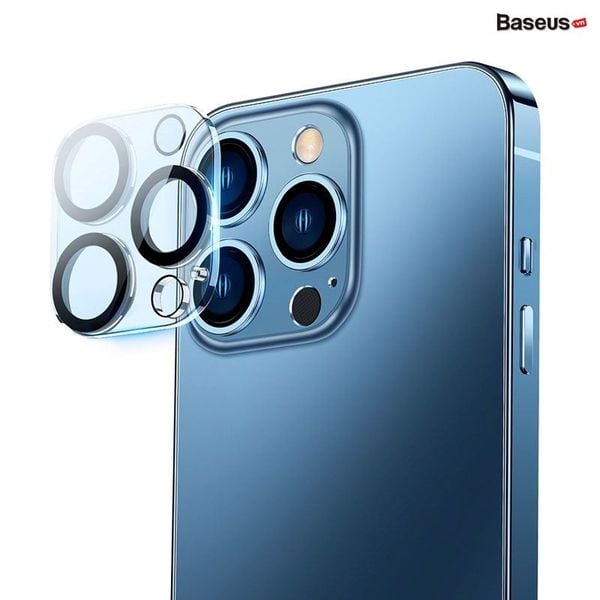 Kính Cường Lực Camera Cho iPhone 14 Baseus Full-coverage Lens Film 0.3mm (bộ 2 cái, Siêu bền + Siêu nét)