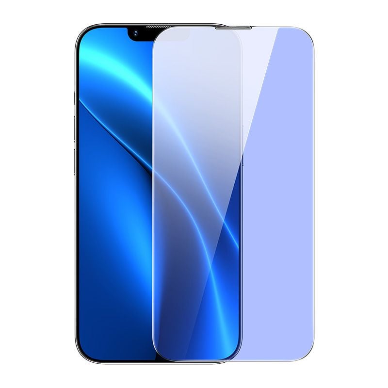 Kính Cường Lực Full HD 8K Chống Bụi Màn Loa Cho iPhone 14 series Baseus All-glass Nano Crystal Tempered Glass Film 0.3mm New 2022 (Full kính, full viền, Bộ 2 cái + Khung cố định hỗ trợ dán)