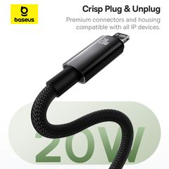 Cáp Sạc Nhanh Dây Nam Châm Chống Rối Baseus Tungsten Gold Magnetic C to Lightning 20W (480Mbps)
