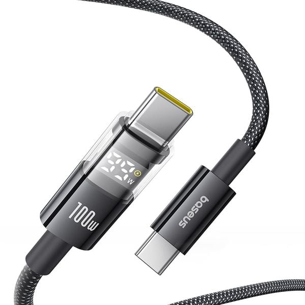 Cáp Sạc Nhanh C to C Baseus Display 2 100W (Digital Display, 480Mbps)