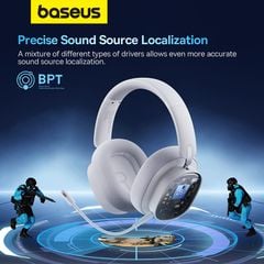 Tai nghe không dây Baseus AeQur GH02 – Gaming, Driver 40mm, 2.4G/Wireless/Cable, LED RGB, âm thanh sống động, đeo êm
