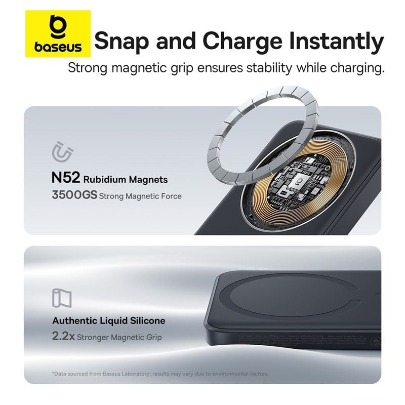 Pin sạc không dây Baseus EnerFill FM11 – 10000mAh, 22.5W, sạc không dây 15W, kèm cáp C to C 60W, siêu nhỏ gọn