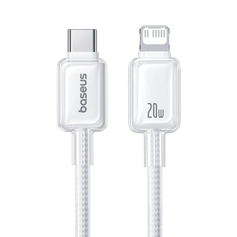 Cáp Sạc Nhanh C to Lightning Baseus Crystal-Clear 20W (480Mbps, Dual-Layer Protection)