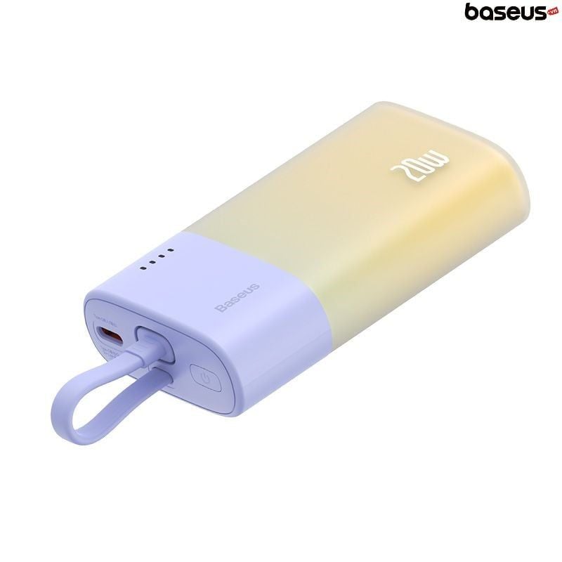 Pin dự phòng Baseus Popsicle 5200mAh – Sạc nhanh 20W PD/QC/AFC/FCP, tặng cáp C to C 60W, nhỏ gọn, tiện lợi mang theo