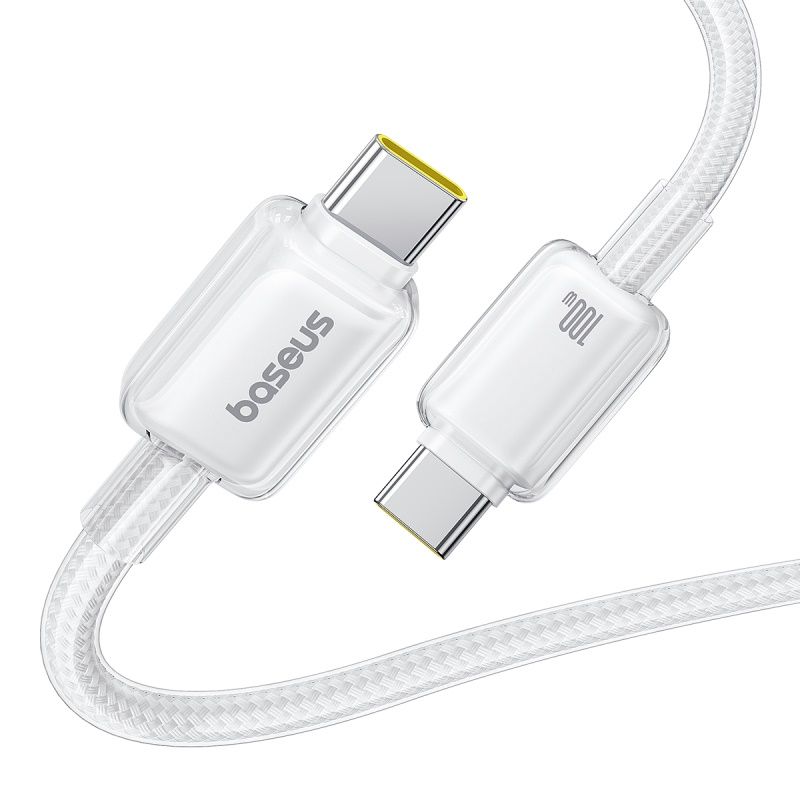 Cáp Sạc Nhanh C to C Baseus Crystal-Clear 100W (480Mbps, Dual-Layer Protection)