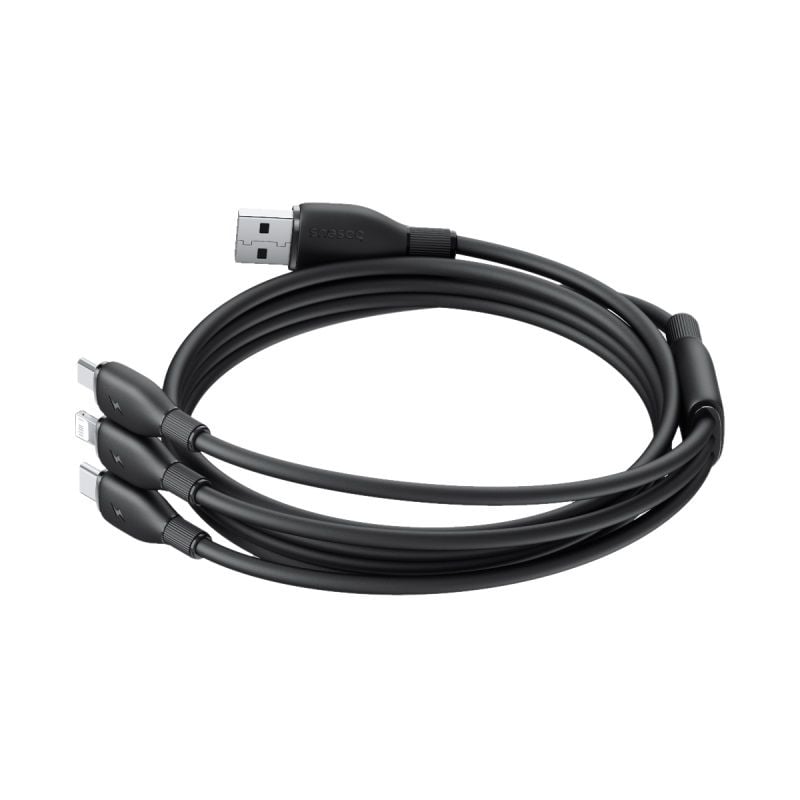 Cáp Sạc Nhanh Đa Năng Baseus New Pudding Series USB to M+L+C 3.5A (1.3m, 480Mbps)