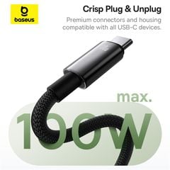 Cáp Sạc Nhanh Dây Nam Châm Chống Rối Baseus Tungsten Gold Magnetic USB to Type-C 100W (1m, 480Mbps)