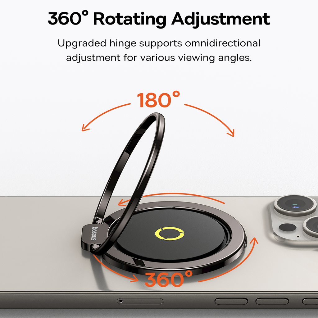Giá đỡ nam châm Baseus MagPro 2 – Gập 180°, xoay 360°, hút 10N, đỡ chắc chắn, vòng kim loại tiện dụng