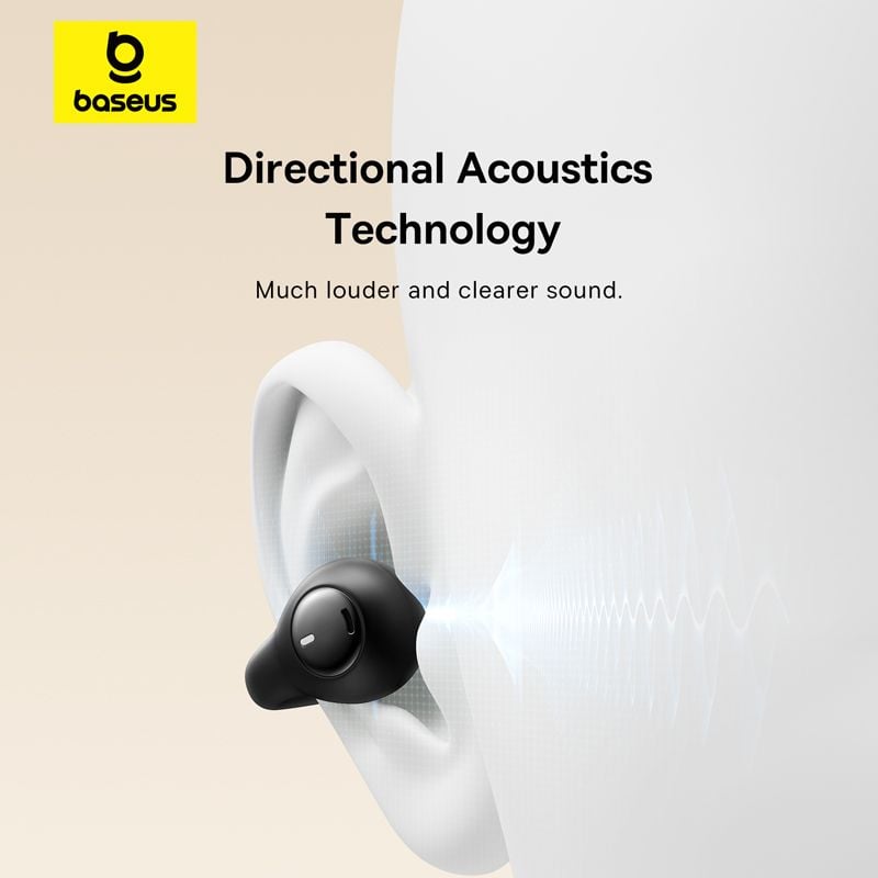 Tai nghe Bluetooth Baseus Bass 15 Clip – OWS, v5.4, 8H, mic kép ENC, âm trầm mạnh, open-ear, kèm cáp Type-C