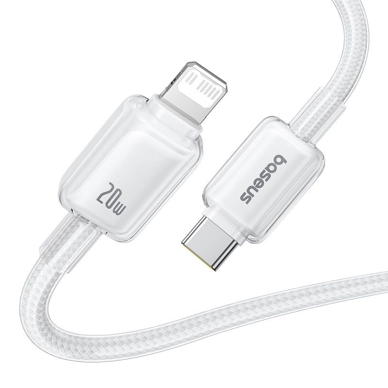 Cáp Sạc Nhanh C to Lightning Baseus Crystal-Clear 20W (480Mbps, Dual-Layer Protection)