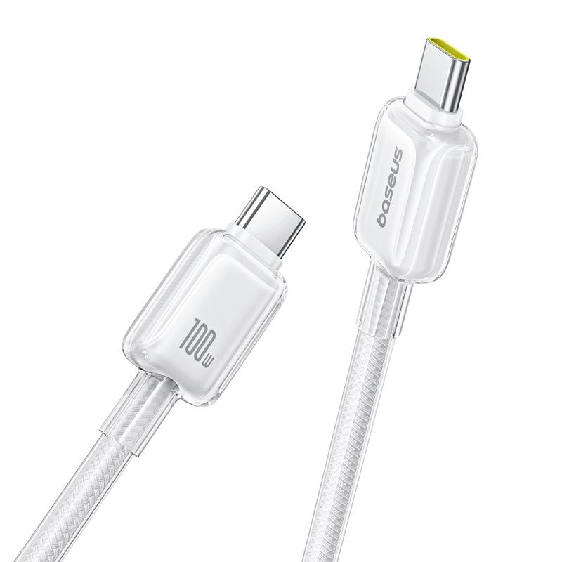Cáp Sạc Nhanh C to C Baseus Crystal-Clear 100W (480Mbps, Dual-Layer Protection)