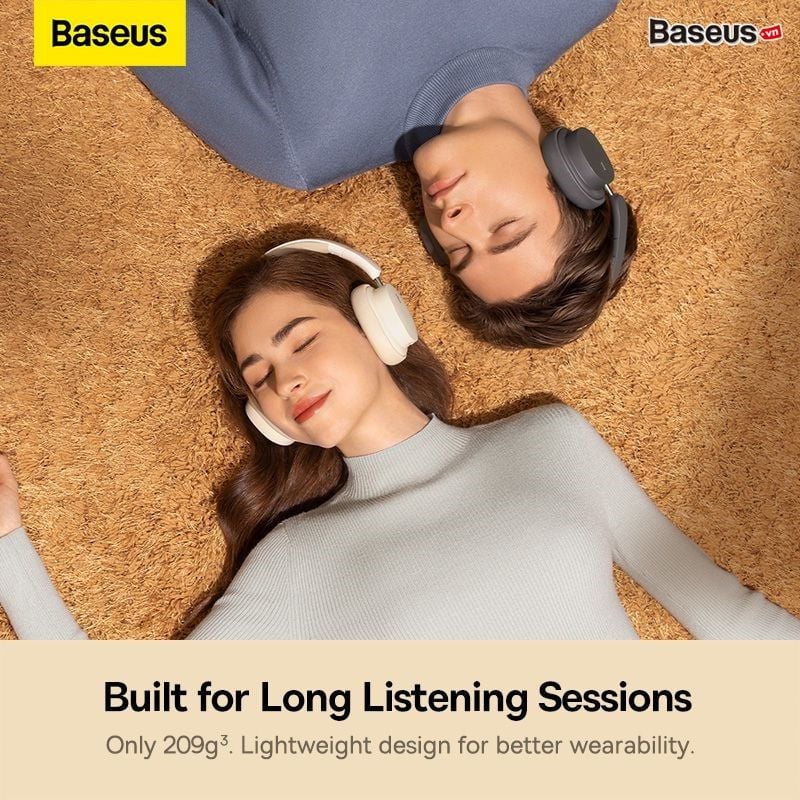 Tai Nghe Chụp Tai Không Dây, Chống Ồn Baseus Bowie D05 ANC, 3D (Bluetooth 5.3, GPS - APP, Nearly No-delay Noise-Cancelling)