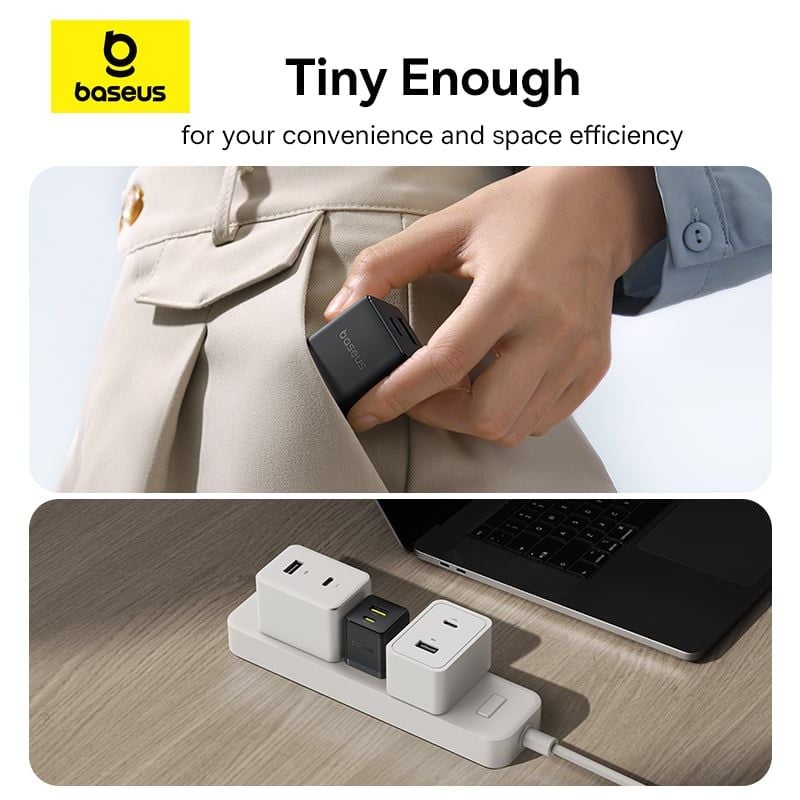 Củ Sạc Nhanh Baseus Palm C+U Charger 20W (USB + Type C Dual Port, 20W PD/QC 3.0 Multi Quick Charge Support)