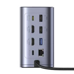 Hub Mở Rộng Đa Năng 12-in-1 Baseus NU1 Air Spacemate (USB-C to 2*HDMI 4K@60Hz+2*USB-C (10Gbps)+2*USB-A (5Gbps)+2*USB-A (480Mbps)+1*RJ45+SD/TF 3.0+1*USB-C (PD))