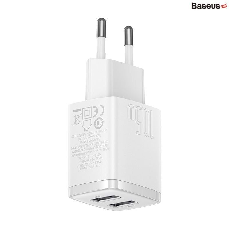 Bộ Sạc Đa Năng Baseus Compact Charger 10.5W 2 Cổng Sạc USB