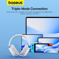 Tai nghe không dây Baseus AeQur GH02 – Gaming, Driver 40mm, 2.4G/Wireless/Cable, LED RGB, âm thanh sống động, đeo êm