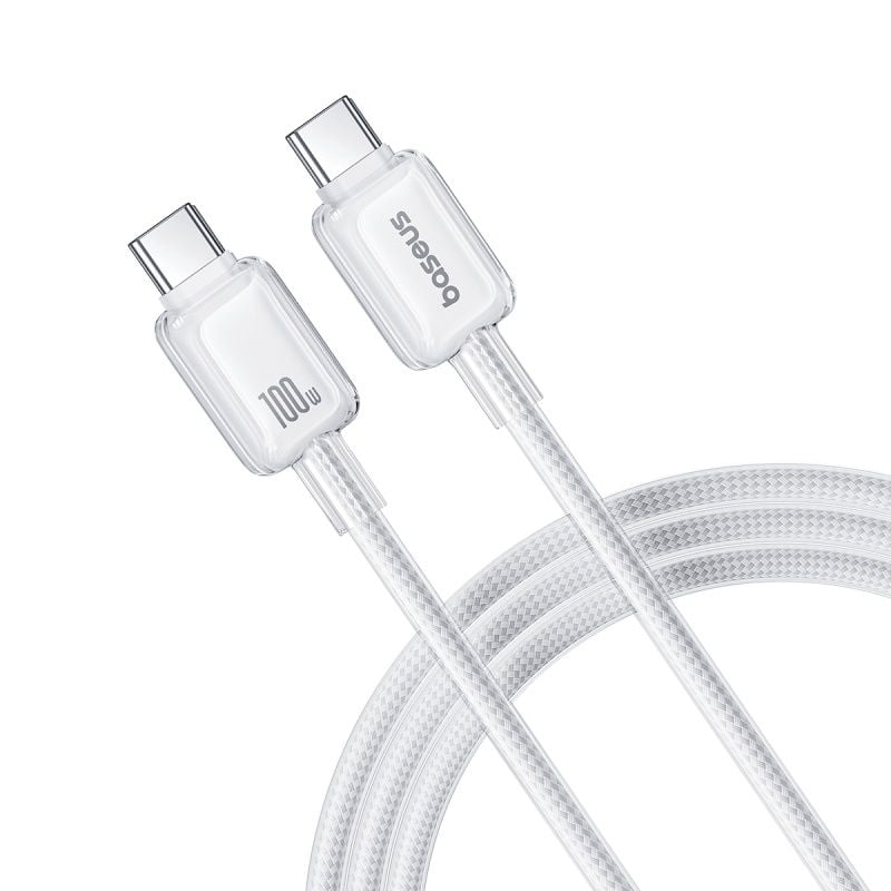 Cáp Sạc Nhanh C to C Baseus Crystal-Clear 100W (480Mbps, Dual-Layer Protection)