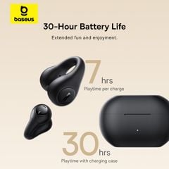 Tai nghe Bluetooth Baseus Bass 15 Clip – OWS, v5.4, 8H, mic kép ENC, âm trầm mạnh, open-ear, kèm cáp Type-C