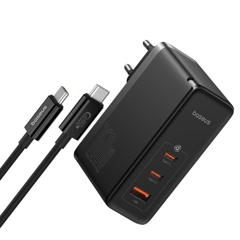 Bộ Sạc Nhanh Baseus GaN5 Pro Digital 160W Cho Laptop Macbook iPhone Samsung (Fast Charger 2C+U PD3.1 QC PPS SCP FCP AFC)