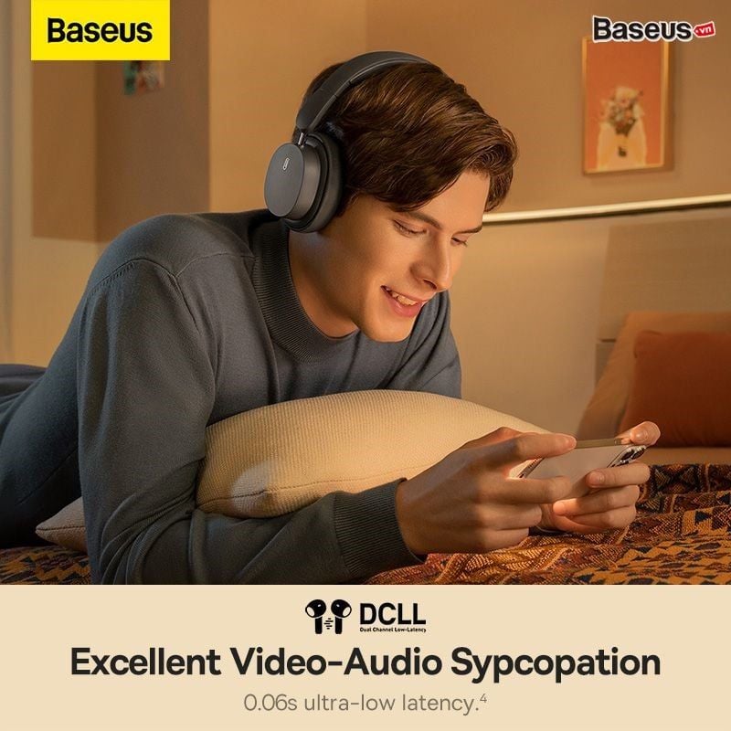 Tai Nghe Chụp Tai Không Dây, Chống Ồn Baseus Bowie D05 ANC, 3D (Bluetooth 5.3, GPS - APP, Nearly No-delay Noise-Cancelling)