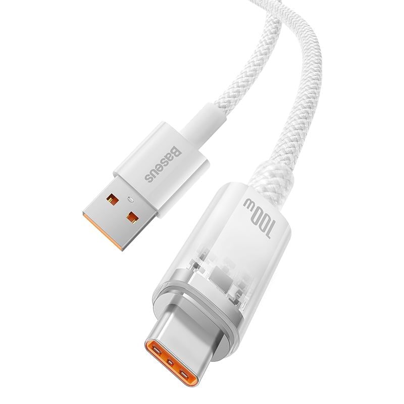 Cáp Sạc Nhanh Tự Ngắt Baseus Explorer Series 2 USB to Type-C 100W dùng cho Samsung Huawei Xiaomi Honor (Smart Power-Off with Smart Temperature Control, Fast Charging Cable)
