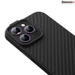 Ốp Lưng Từ Tính Baseus Synthetic Fiber Series Magnetic Phone Case Cho iPhone 14 Sợi Tổng Hợp Aramid Siêu Bền (Tặng Kèm Kính Cường Lực)