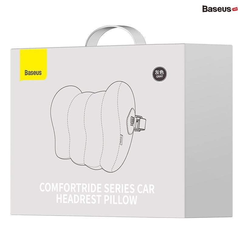 Gối tựa đầu ô tô Baseus ComfortRide – Cotton mềm, đệm lưng 3D, hỗ trợ cột sống, êm ái & thoáng khí