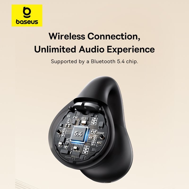Tai nghe Bluetooth Baseus Bass 15 Clip – OWS, v5.4, 8H, mic kép ENC, âm trầm mạnh, open-ear, kèm cáp Type-C