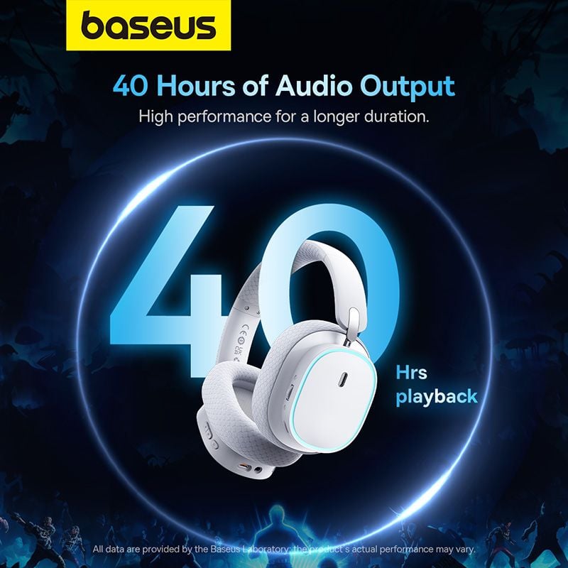 Tai nghe không dây Baseus AeQur GH02 – Gaming, Driver 40mm, 2.4G/Wireless/Cable, LED RGB, âm thanh sống động, đeo êm