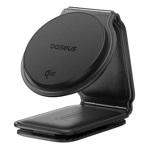 Giá đỡ kiêm sạc không dây Baseus PrimeTrip C02 – Qi2 15W, xoay 360°, hít từ, dùng để bàn & táp lô ô tô