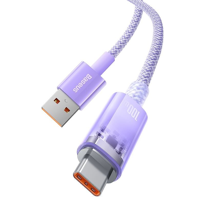 Cáp Sạc Nhanh Tự Ngắt Baseus Explorer Series 2 USB to Type-C 100W dùng cho Samsung Huawei Xiaomi Honor (Smart Power-Off with Smart Temperature Control, Fast Charging Cable)