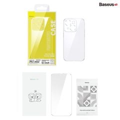 Combo Ốp Lưng & Kính Cường Lực iPhone 14 Series Baseus SuperCeramic Series Glass Case (Combo Ốp lưng kèm Cường lực)