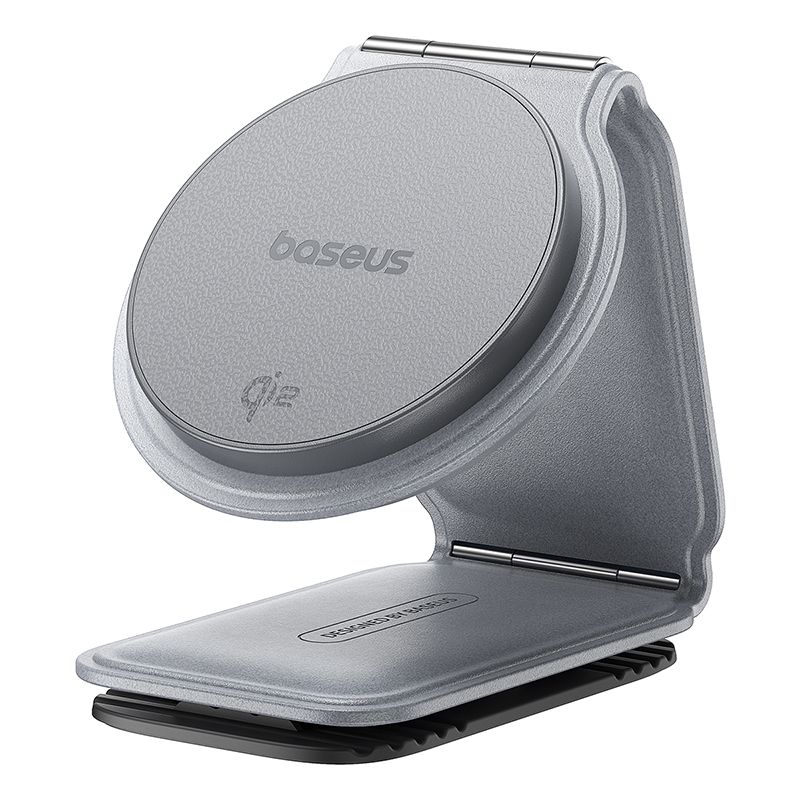 Giá đỡ kiêm sạc không dây Baseus PrimeTrip C02 – Qi2 15W, xoay 360°, hít từ, dùng để bàn & táp lô ô tô