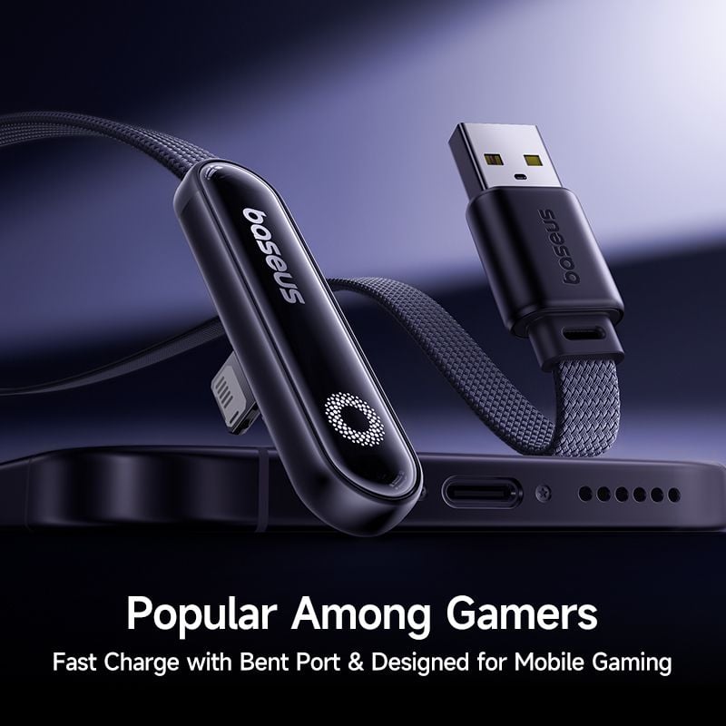 Cáp Sạc Nhanh USB to Lightning Baseus MVP 3 2.4A (480Mbps, 90° Elbow Design)