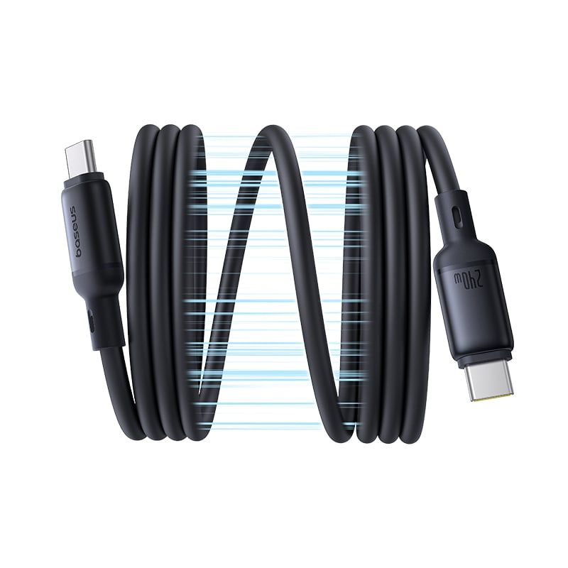 Cáp Sạc Nhanh Nam Châm Chống Rối Baseus PicoGo Magnetic Liquid Silicone C to C 240W (480Mbps)