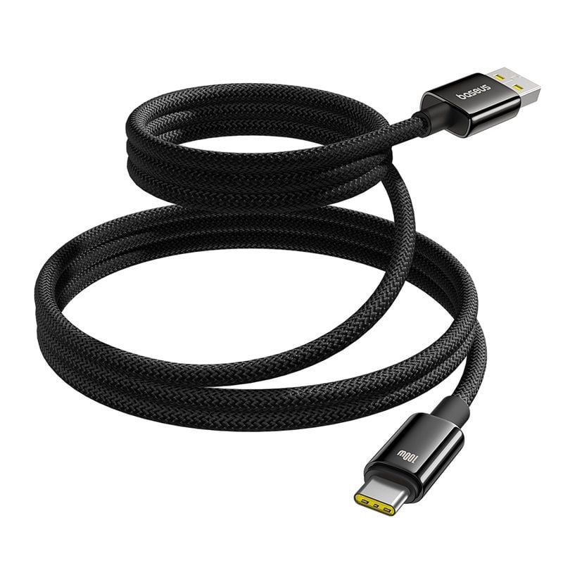 Cáp Sạc Nhanh Dây Nam Châm Chống Rối Baseus Tungsten Gold Magnetic USB to Type-C 100W (1m, 480Mbps)