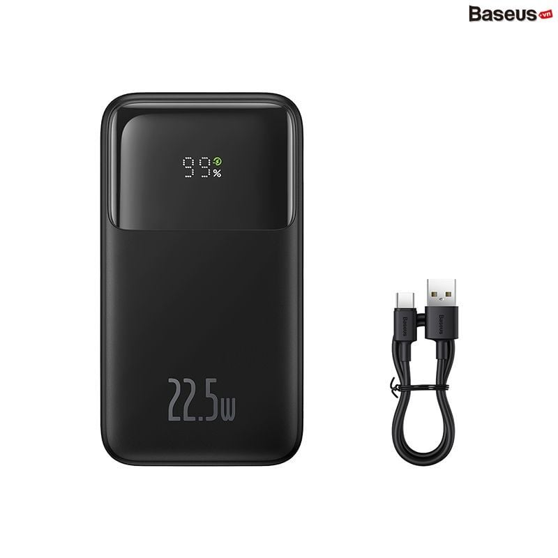Pin sạc dự phòng Baseus Comet – 10000/20000mAh, 22.5W, tích hợp 2 cáp sạc nhanh (Lightning & Type-C), màn hình LED hiển thị