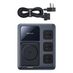 Trạm Sạc 8-in-1 Baseus Nomos 3AC+1U+3C 67W + Magnetic Wireless Qi2 15W (with 1.5m AC Power Cord US Plug)