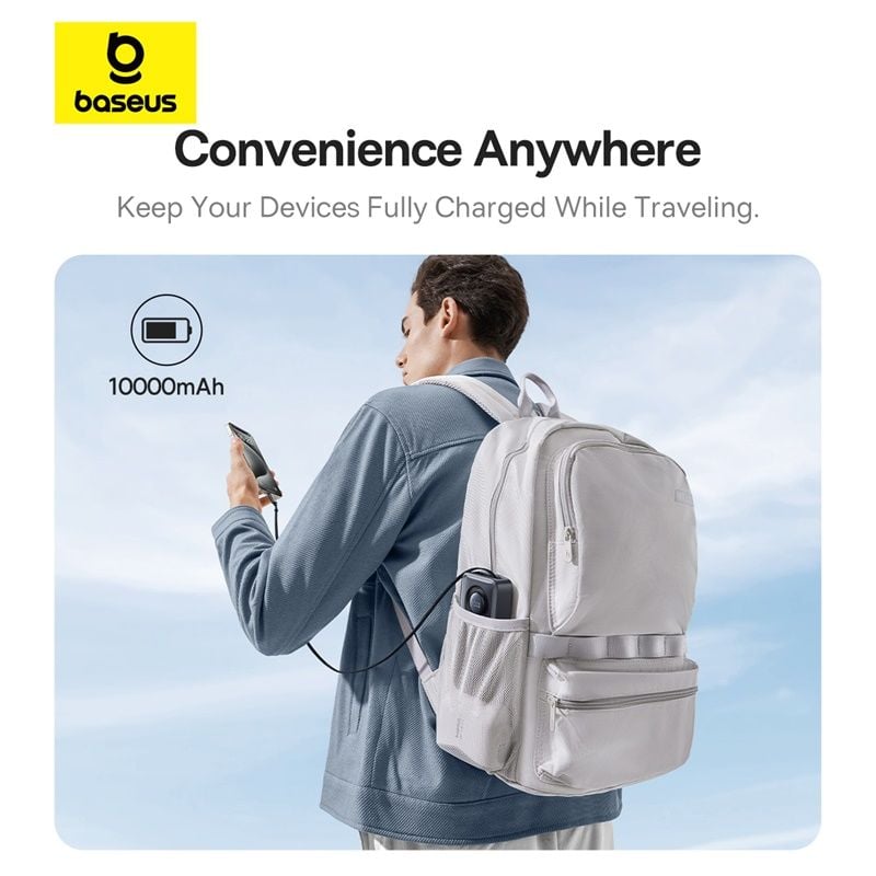 Pin Dự Phòng Tích Hợp Cáp Sạc Dây Rút Gọn Baseus Free2Pull 10000mAh 30W
