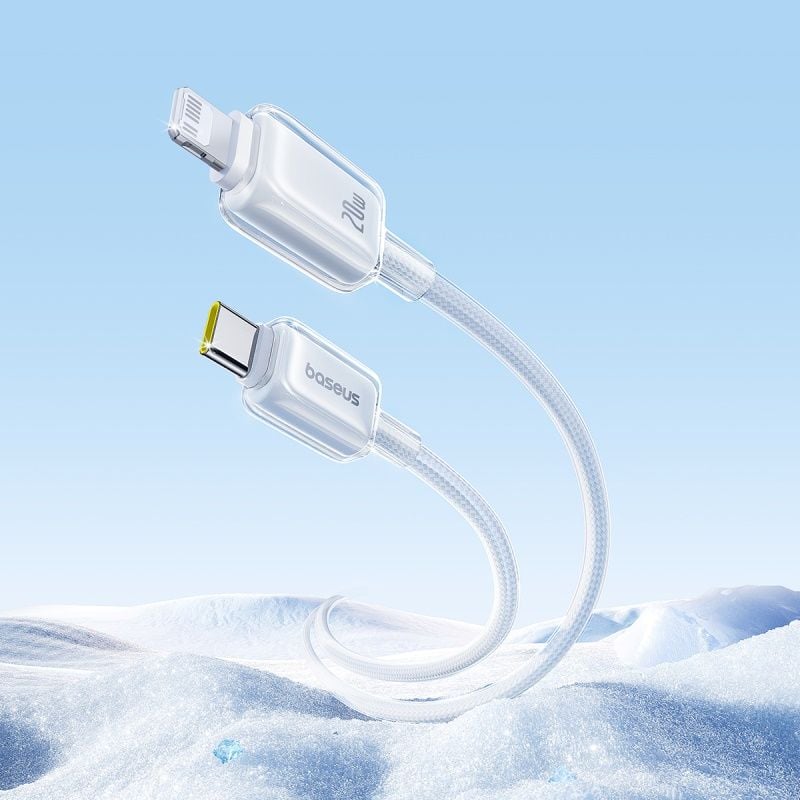 Cáp Sạc Nhanh C to Lightning Baseus Crystal-Clear 20W (480Mbps, Dual-Layer Protection)